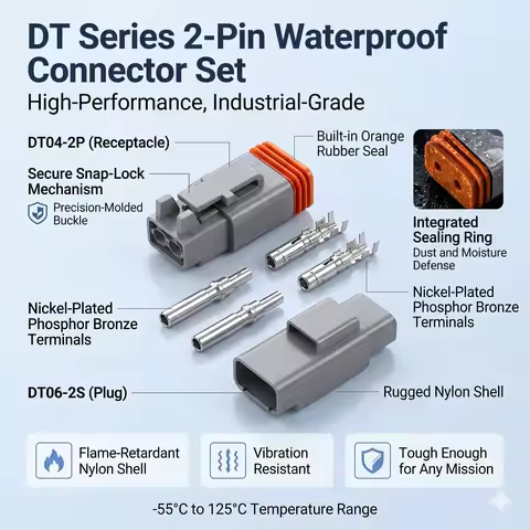 6Pin Deutsch DT Waterproof Connector DT06-6S DT04-6P Automotive Heavy Duty Plug Truck Wire Harness