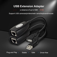 USB to RJ45 RJ 45 LAN Cable Extension Adapter Extender Over Cat5 RJ45 Cat6 Patch Cord Black Networki
