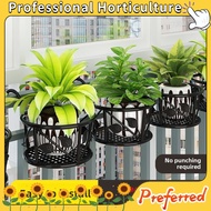European Style Balcony Iron Flower Stand Outdoor Hanging Potted Plant Flower Pot Rack Window Hanging