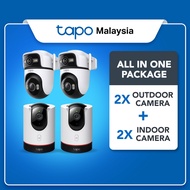 【Tapo CCTV Bundle】4 Cameras (2 Indoor C225 + 2 Outdoor C545D) Smart Home Security AI Detection