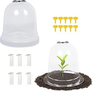 MorTime 6 Pack Garden Cloche Plant Dome, 7.3" D x 6.9" H Plastic Plant Bell Cover Reusable Mini Gree