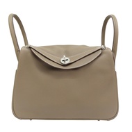 大象灰 Swift牛皮 Lindy 30 手提包 □R刻 銀扣【HERMES 愛馬仕】