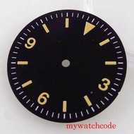 ☎ New 29MM Sterile Black Watch Dial Face Hand Green Luminous Fit NH35 NH36 MIYOTA 8215 821A Mingzhu 