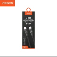 VEGER V205 USB-C to USB-C 67W Cable VEGER V205 66W TYPE C to TYPE C QUICK CHARGE data cable
