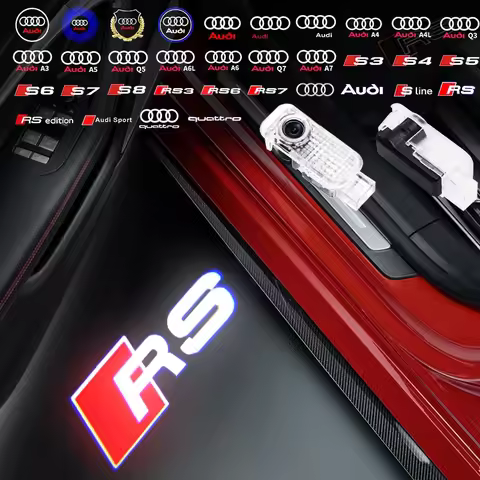 Led Car Door Welcome Light 3D Logo Projector For audi A3 8V 8P 8L A4 B5 B6 B7 B8 B9 A6 C5 C6 C7 C8 A