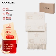 蔻驰（COACH）【品牌直供】女士经典标志印花流苏围巾围脖CU810CHK