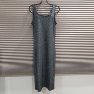 [40/L] 土耳其製Zara銀色絲線混織貼身背心長裙洋裝 聖誕節穿搭 百貨公司專櫃品牌服飾 #24女王節
