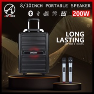 8/ 10 inch Portable Ampaudio Bluetooth Portable Speaker with Wireless Mic