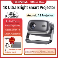 Super Value 4K Projector 1080P Ultra Bright Smart Projector 360° Rotation Auto Focus & Keystone Corr