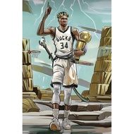 Giannis Antetokounmpo Poster 16x24giannis Wall Artbasketball Sports Wall Decormilwaukee Bucks Poster