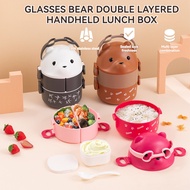 Food Storage Bento Lunch Double Students Kids Box Cute Portable Layer For Container Box