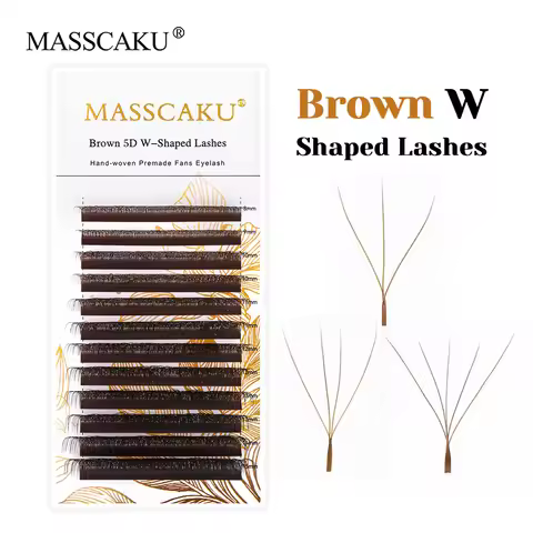 New Generation 3D 4D 5D Brown W Eyelash Extensions Mixed Length Premium Synthetic Hair Weave Clover 