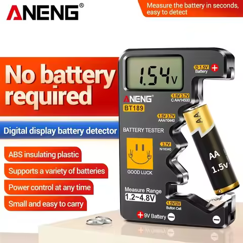 Battery Tester Digital Display Level 1.2~4.8V Insulating Plastic Easy To Carry Variety of Batteries 
