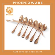 Stainless Steel Spoon-Fork 20 Cm. Round Tip Rose Gold (Pack Of 6) SK983-RG SK984-RG