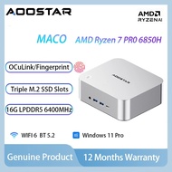 AOOSTAR MACO Mini PC AMD Ryzen 7 Pro 6850H 16GB LPDDR5-6400MHz Triple M.2 Dual USB4 OCuLink  Windows