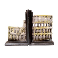 [qwolqn] Classical Architectural Bookend Distressed Bookend with Arched Relief Facade Resin Bookends