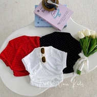 A30-[Tom&Nau Kids] Extremely luxurious girls' short sleeve turtleneck shirt with STONE - Size 8-35Kg