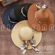 Finn - Anti-Uv Summer Beach Hat Women's Straw Hat with Floral Ribbon Accent