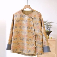 [Actual Shot] Vintage Printed Elegant New Chinese Sophisticated Stylish Age-Defying Womens Jacket