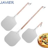 JAVIER Pizza Paddle, Professional Aluminium Alloy Pizza Shovel, Lightweight Extended Wooden Handle E