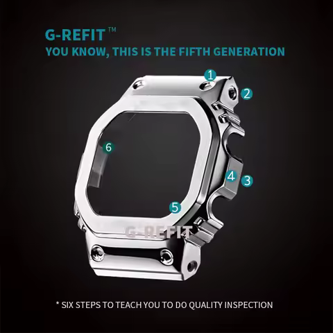 G-Refit V6.0 DW5600 5610 GW-M5610 G5600E GW-B5600 GB5600 Metal Bezel Strap Stainless Steel Watchband