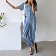 FW23-22716 Women's Jumpsuit. Women's V-Neck Thin Denim Casual Loose Jumpsuit