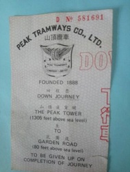 山頂䌫車下行票尾