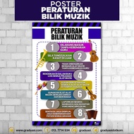 Poster untuk PERATURAN BILIK MUZIK, Keceriaan Bilik Muzik, Keceriaan Sekolah #pstr