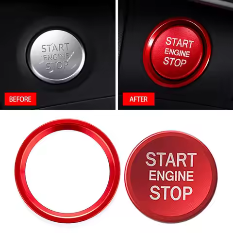 New For Audi A4 A5 B9 B8 BT A7 C7 4GB Q5 8R Auto Engine Start Stop Push Button Cover Ignition Ring D