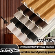 10/20PCS PVC Wall Panel Wood Wall Design Panel Fluted Panel Board Fireeproof Grating Wall Panel pvc 