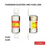 CONWAY Fusegear Electric HRC Fuse Link FL03 L14 80A/100A 10 PER BOX