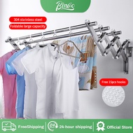 Clothes Rack Telescopic Hanger  Retractable Cloth Hanger 304 Stainless Steel Wall Mounted Clothes Drying Rack Laundry Rack
