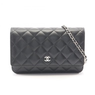 【二手】香奈兒 (Chanel) CHANEL 單肩包 Matelasse AP0250 黑色魚子醬紋小牛皮（粒面小牛皮）Matelasse 鏈條錢包 女士二手 A