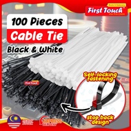 100pcs Cable Tie Nylon Wire 4"6"8"10"12" Pengikat Wayar Kabel Tie Locking Zip Black White Cable Ties