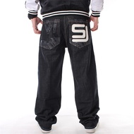 Jeans For Men Men's Plus Size Pants Hip Hop Jeans Hip-hop Print Loose Skate Pants