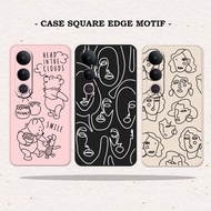 NEWEST Square Edge Motif Case For VIVO V50 Type - VIVO V50 Mobile Phone Case - Mobile Phone Case - M