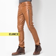Eunice Men's Slim Skinny Faux Leather Pants