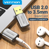 Vention Sound Card USB To Jack 3.5mm 2 in 1 Adapter USB audio interface external sound card Headset 