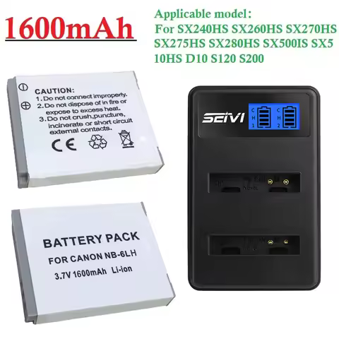 Camera Battery NB 6L NB6LH NB-6L For Canon Power-shot IXUS 310 SX240 SX275 SX280 SX510 SX500 HS 95 D