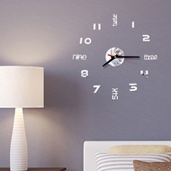 Large Modern DIY Wall Clock 3D Mirror Surface Sticker Home Design Decor Art