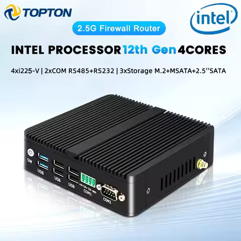 12th Gen Firewall Router Intel N100 J6426 4x 2.5G LAN 2*COM RS485 RS232 Industrial Fanless Mini PC 2