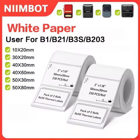 Niimbot B1/B21/B3S Label Self-Adhesive Stickers Label Printer Auto Adhesive Paper Name-Card Stationa