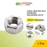 5mm Stainless Steel Hex Nuts M5 Hexagonal Nuts - Stainless Steel Fine Thread Nuts