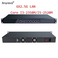 1U Rackmount  Intel Core i5 2520M i3-2350M Dual Core Firewall Router With 6 X Intel 2.5G LAN VPN MIN