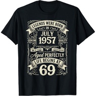 Men's cotton T-shirt Vintage 69th Birthday Legends Born in July 1957 T-Shirt