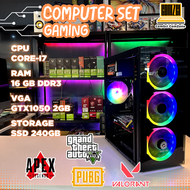 คอมพิวเตอร์ครบชุด Core-i7 / Ram16GB / SSD 240GB / GTX1050 2GB ทำงาน เล่นเกม PUBGFreefireGTAVValorant