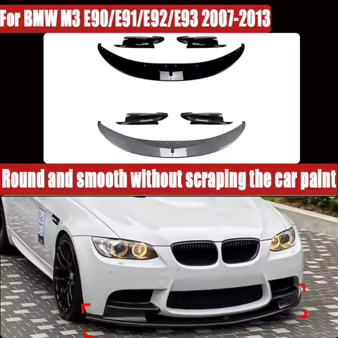 For BMW M3 E90/E91/E92/E93 2007-2013, Front Lip & Corner Spoiler Front Bumper Splitter, Sporty Upgra
