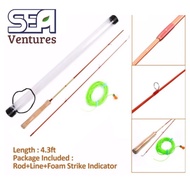 Fishing Practice Rod with Fly Line and Foam Strike Indicator Combo