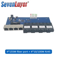 Ethernet Fiber switch 4 RJ45 4 SC Optical Media Converter Single Mode fiber Port 10/100M PCBA