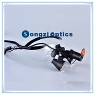 Songzi Optics (2.5X 3X 3.5X Optional) Black Frame Binocular Surgical Dental Loupes and Led Headlight